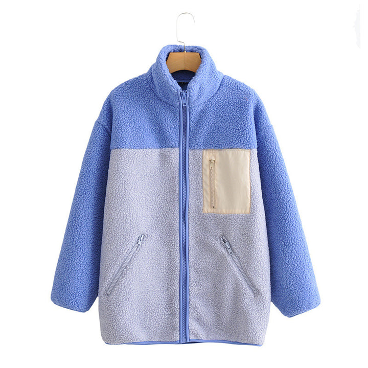 Veste en polaire douce pour femmes avec col haut et fermeture éclair Chic & Stil