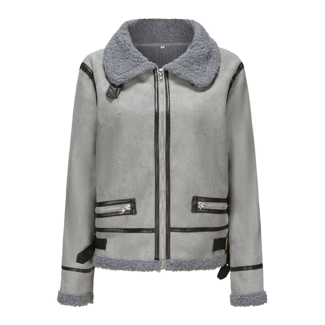 Ladies plush and elegant faux fur coat with zipper Lune London