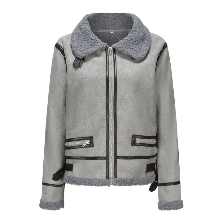 Ladies plush and elegant faux fur coat with zipper Lune London
