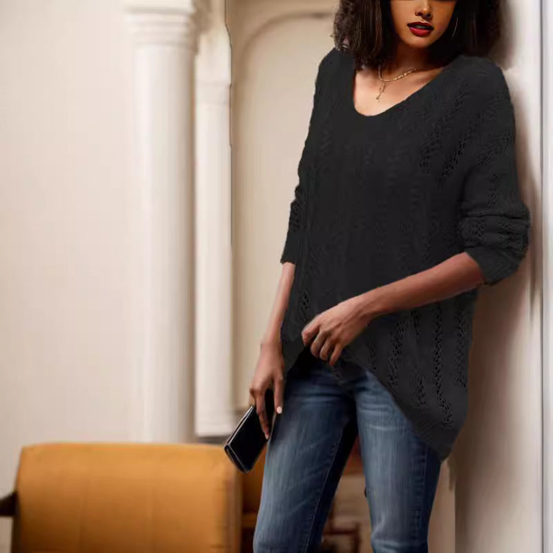 Women's knitted sweater with a diamond pattern and oversized fit Lune London