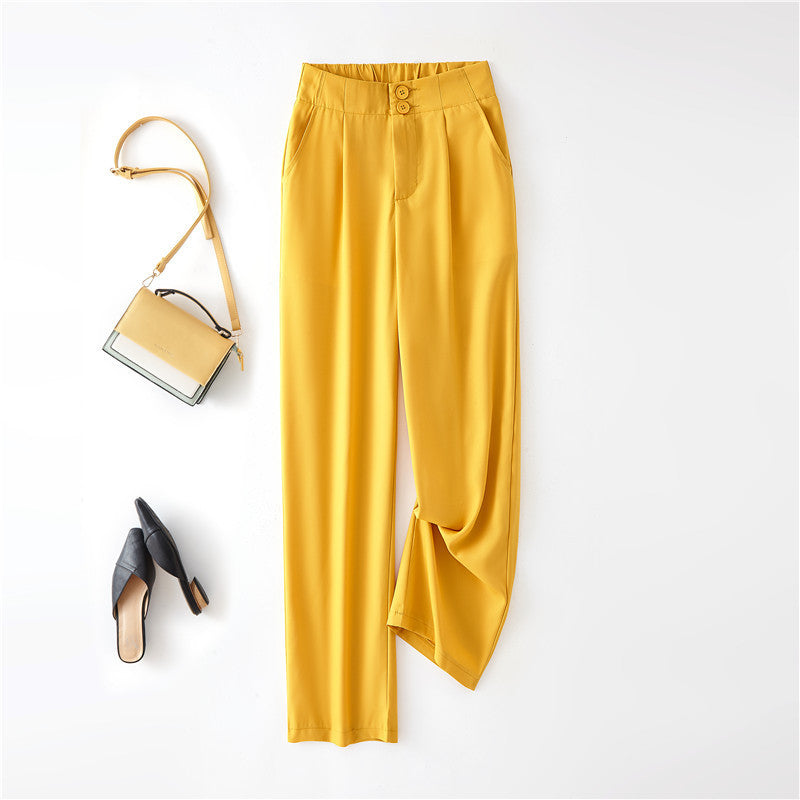 Women's Elegant Chino Pants with High Waist and Side Pockets Lune London