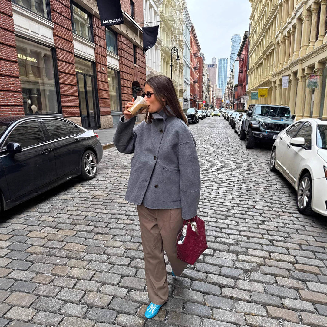 Manteau en laine surdimensionné pour femmes Chic & Stil