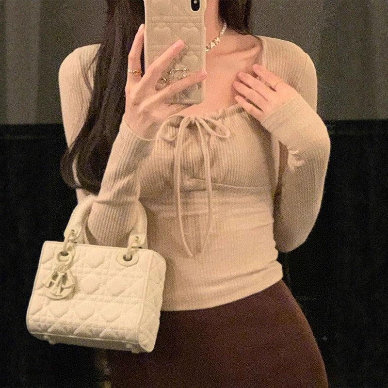 Women's long sleeve shirt with sophisticated lace trim Chic & Stil