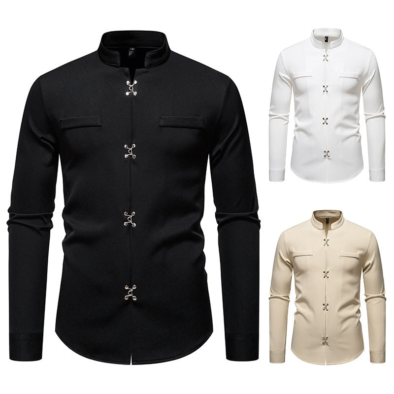 Men's Shirt with Asian Button Design Lune London