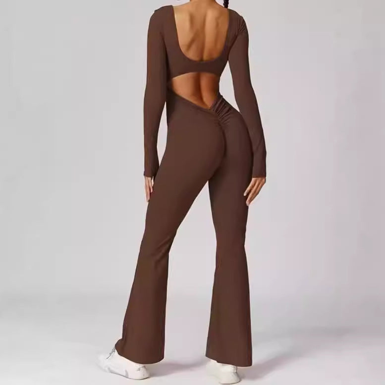 Ladies Long Sleeve Sporty Jumpsuit with Fitted Cut Lune London
