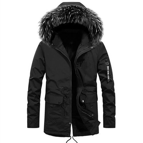Functional park jacket for men with removable faux fur collar Lune London