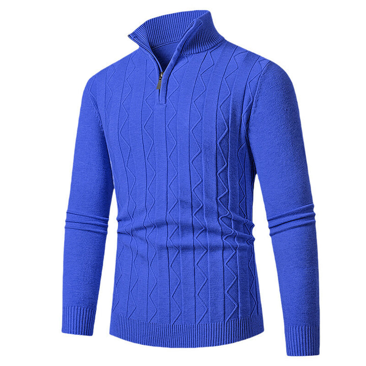 Men's knitted sweater with stylish zipper and cable-knit pattern Lune London