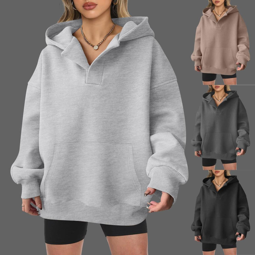Ladies oversized hoodie with trendy collar Lune London