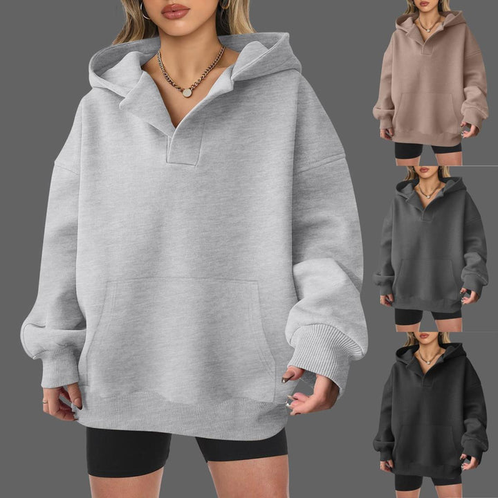 Ladies oversized hoodie with trendy collar Lune London