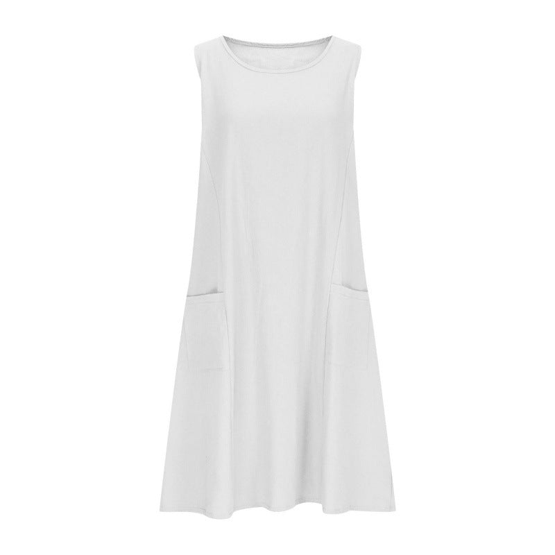 Women's Casual Sleeveless Dress with Double Pockets Lune London