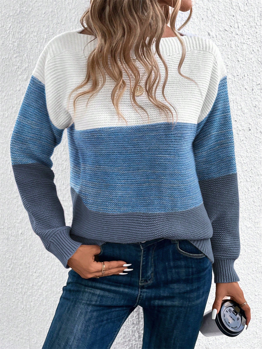 Ladies Classic Sweater with Chic and Stylish Striped Pattern