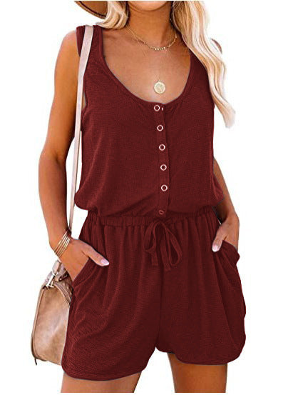 Ladies Practical jumpsuit with button details and adjustable waist Lune London