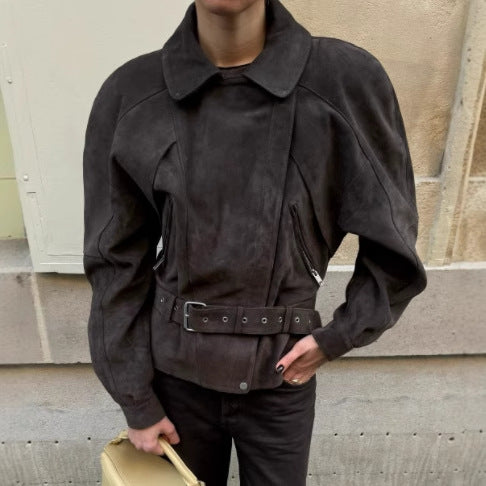 Veste mode pour femmes à coupe ample en daim Lune London