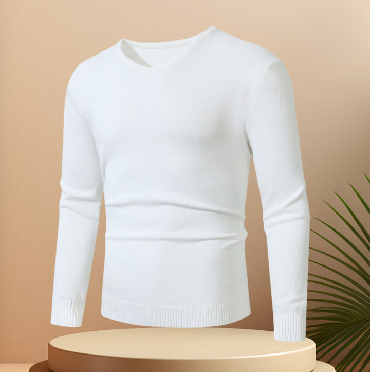 Elegant men's sweater with V-neck Lune London