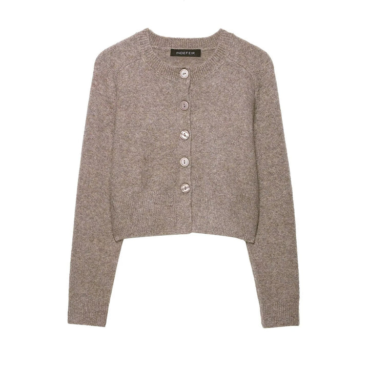 Women's short knit cardigan with button closure Lune London
