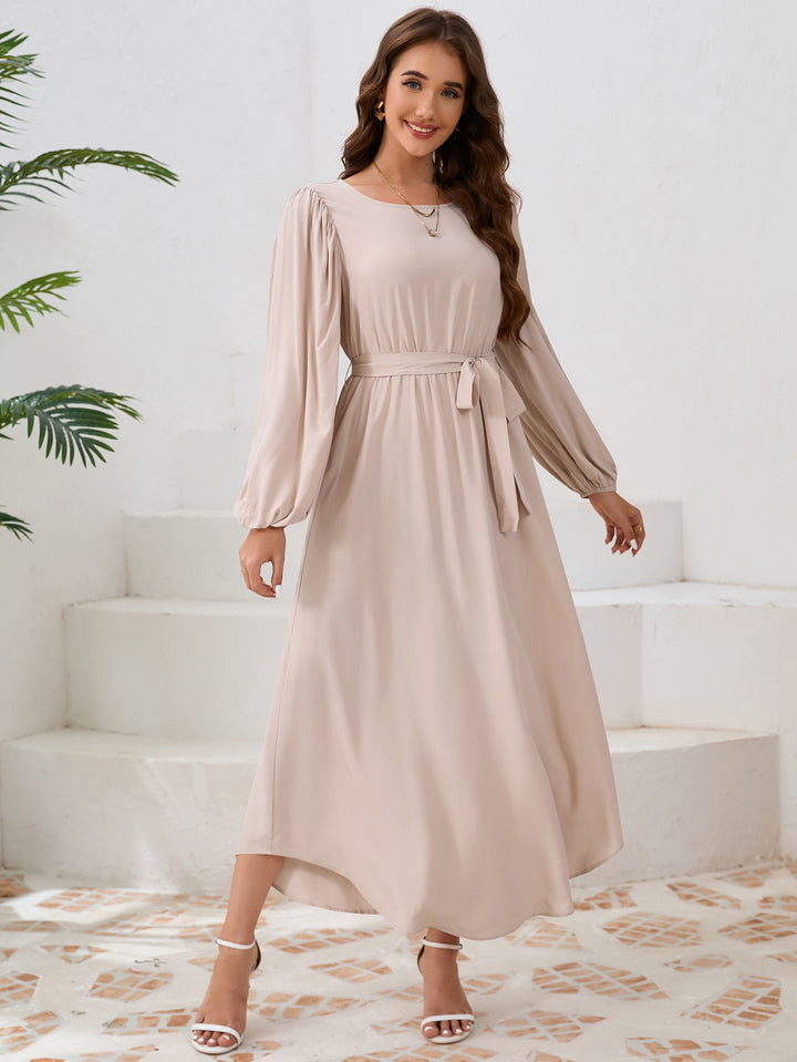 Ladies Elegant Maxie Dress with Loose Cut and Chic Puff Sleeves