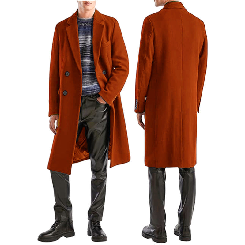 Elegant double-breasted wool coat for men Lune London