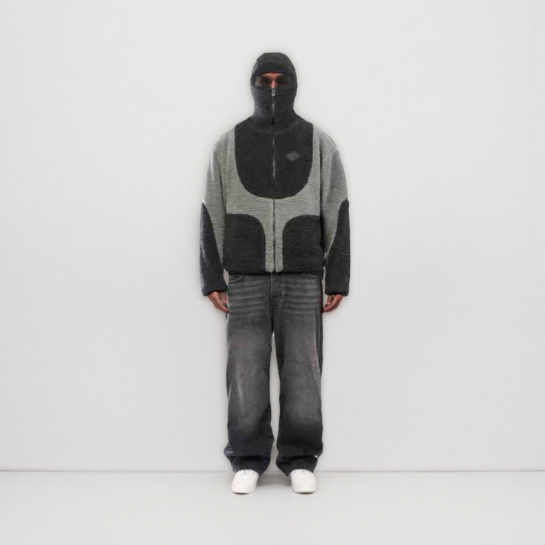 Comfortable teddy jacket for men with contrasting seams Lune London