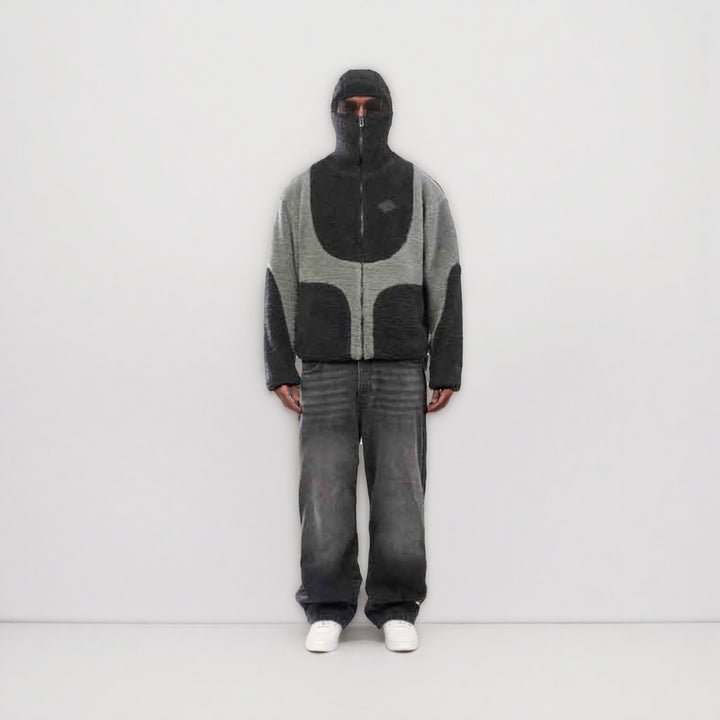 Comfortable teddy jacket for men with contrasting seams Lune London