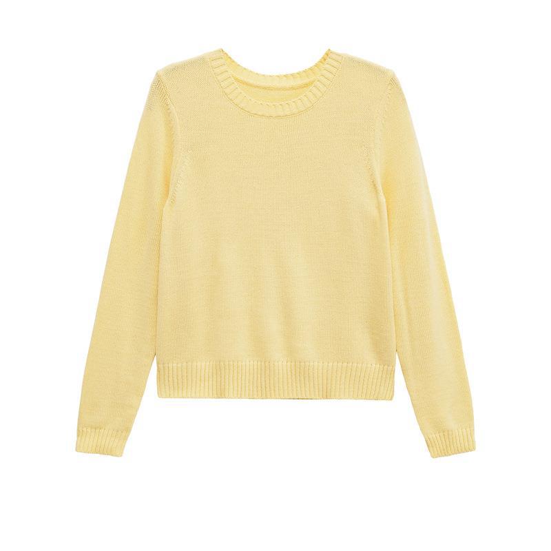 Fine knit women's sweater with crew neck and fine thread Lune London