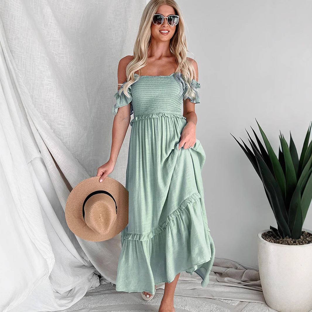 Lune London women's tiered smocked maxi dress