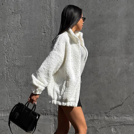 Oversized teddy soft jacket for women Lune London