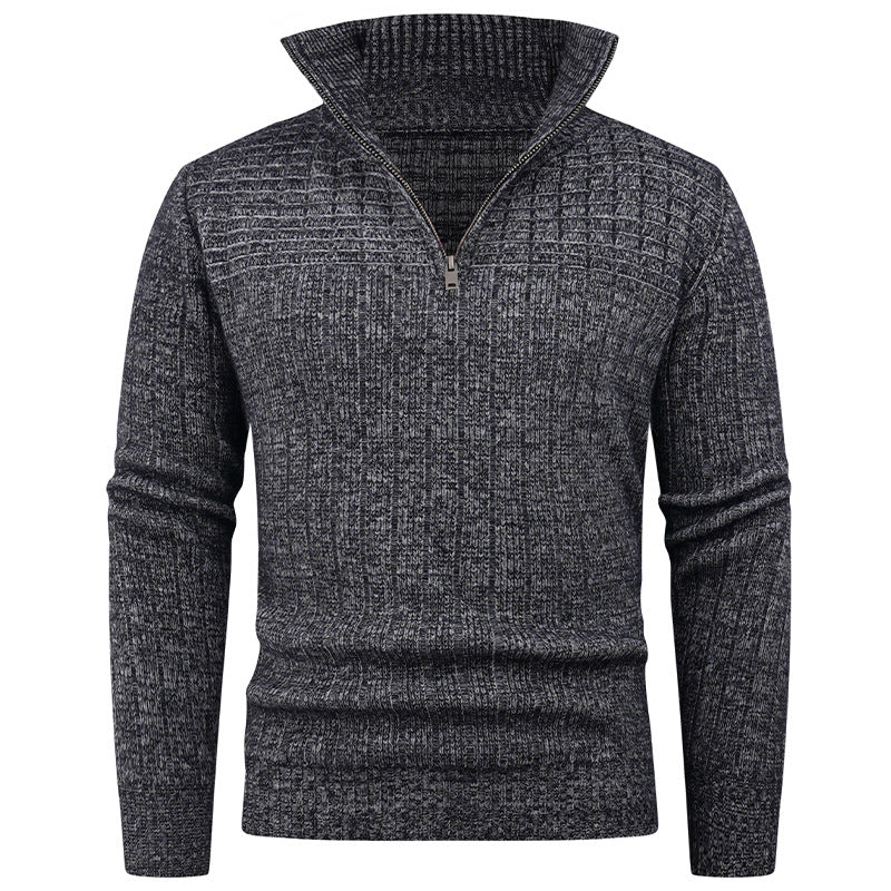 Men's turtleneck sweater with a high-quality rib structure and a modern zipper Lune London