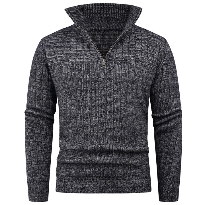 Men's turtleneck sweater with a high-quality rib structure and a modern zipper Lune London