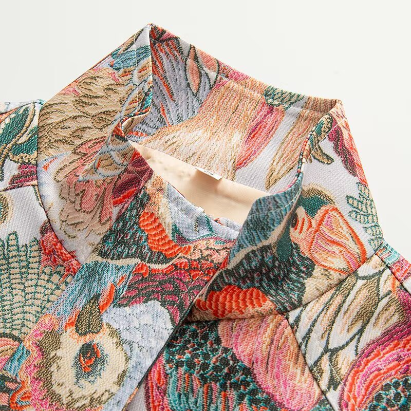 Women's utility jacket with colorful animal print and practical pockets Lune London
