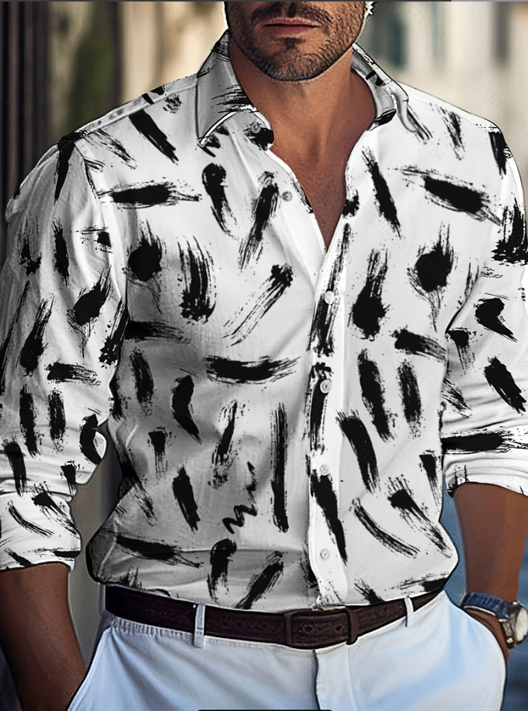 Shirt for men with modern brush pattern Lune London