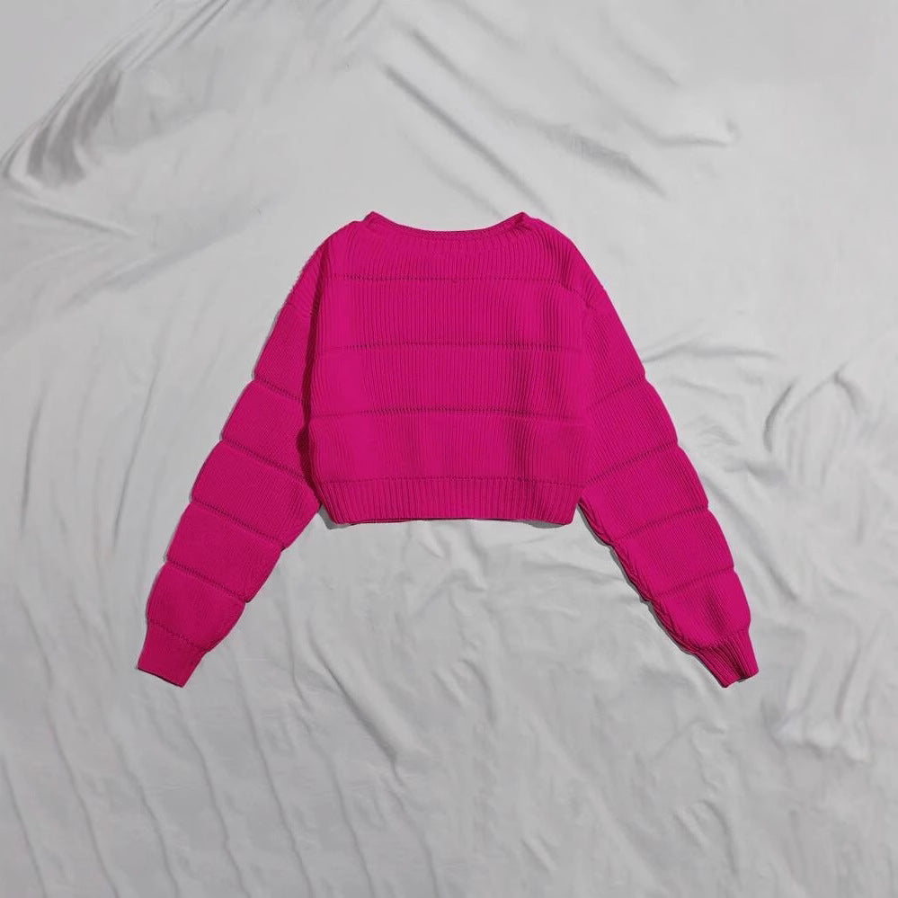 Pull court doux à la mode pour femmes avec design texturé Chic & Stil