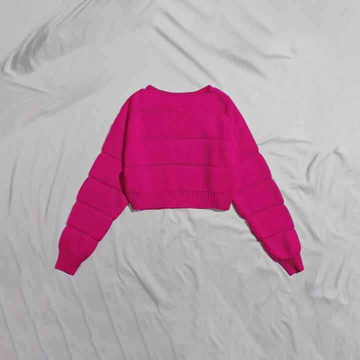 Pull court doux à la mode pour femmes avec design texturé Chic & Stil