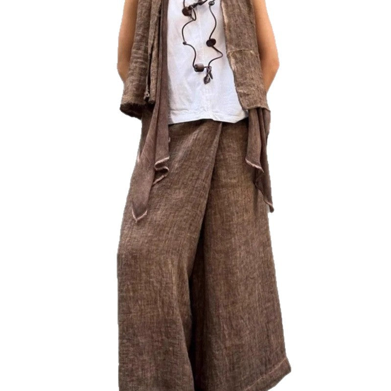 Pantalons en lin larges pour femmes Lune London