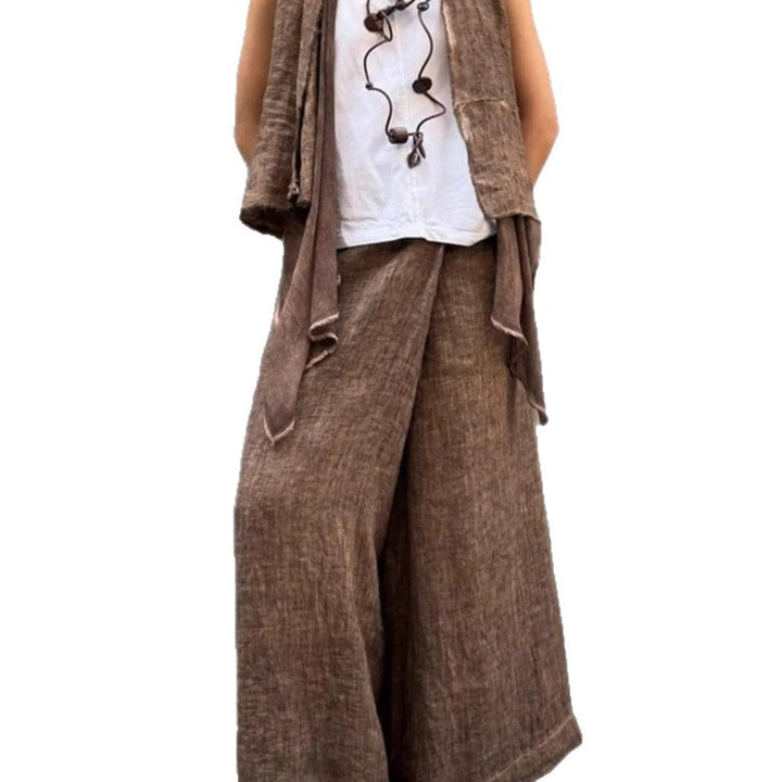 Pantalons en lin larges pour femmes Lune London