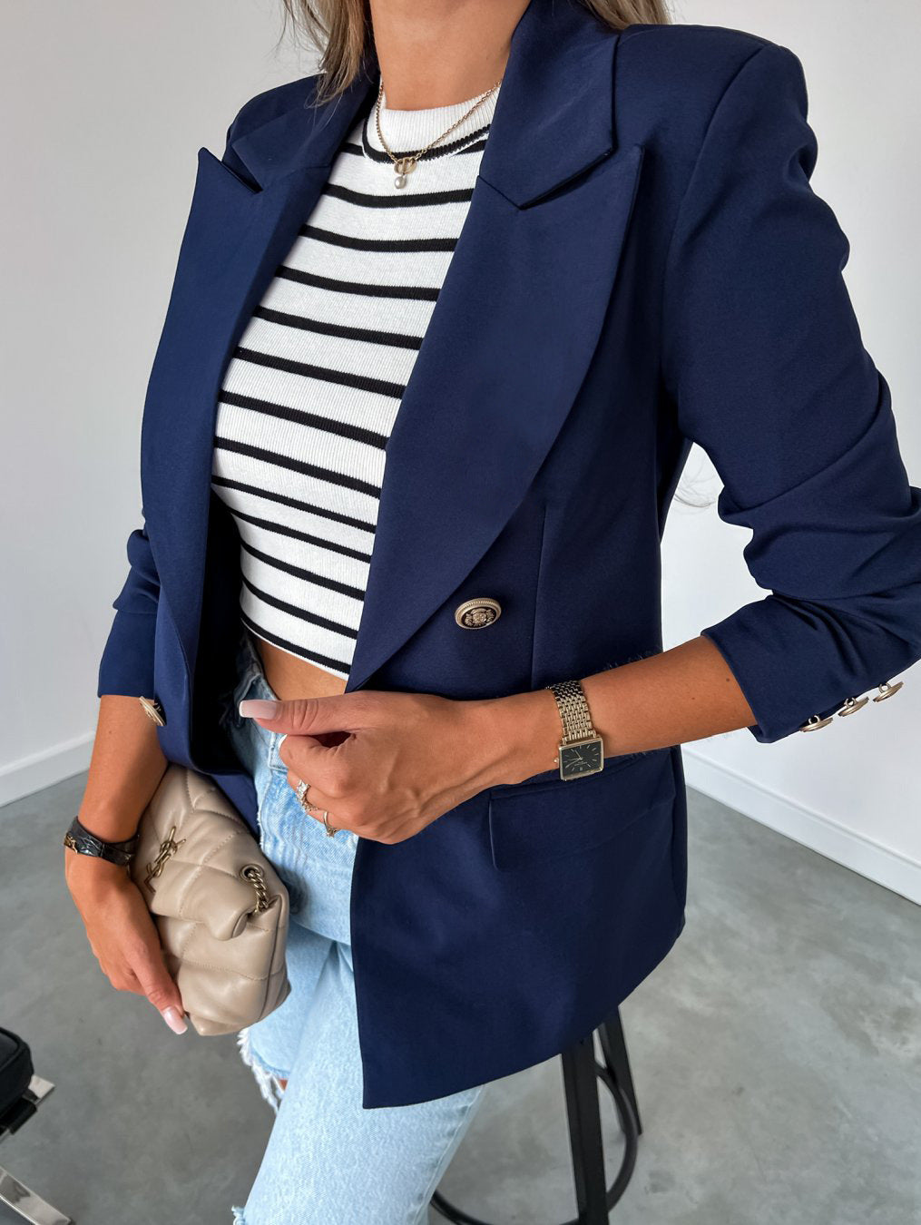 Ladies Elegant Double-Breasted Blazer Lune London