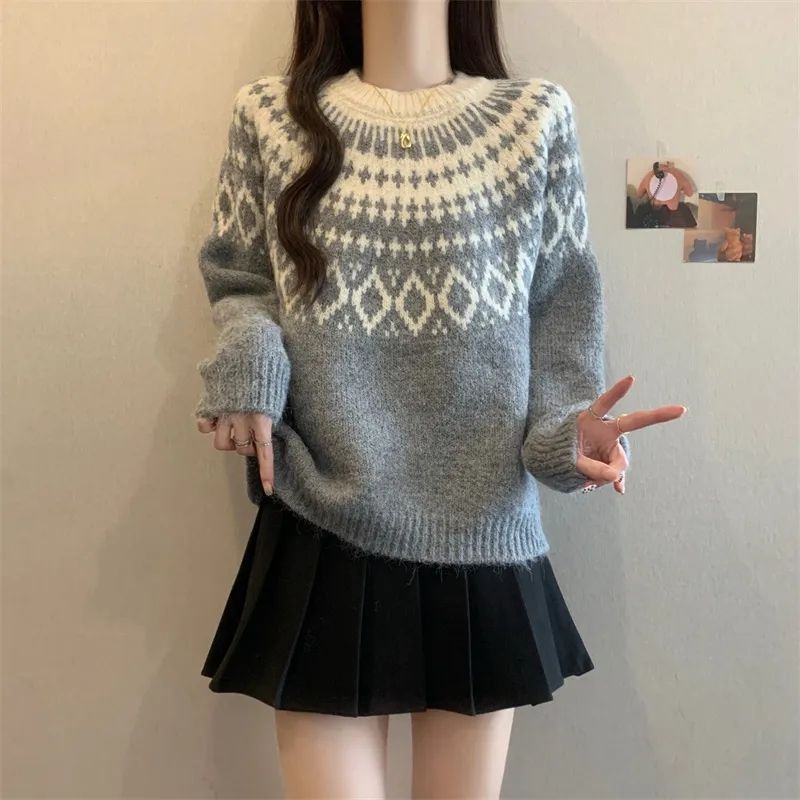 Pull en tricot douillet pour femmes avec motif nordique Chic & Stil