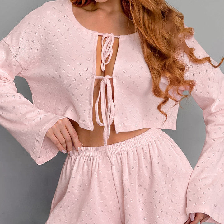 Lune London Women's Short Top with Decorative Ruffle Details