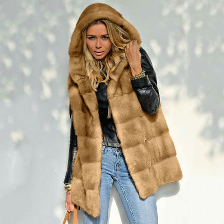 Fleece vest for ladies with hood Lune London