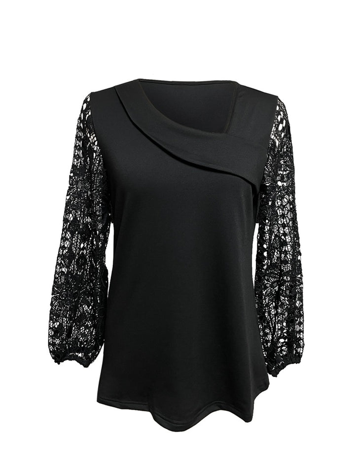 Blouse de créateur pour femmes avec inserts en dentelle et coupe élégante Chic & Stil