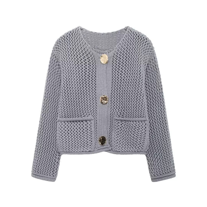 Gilet en maille pour femmes avec poches pratiques et boutons décoratifs Chic & Stil