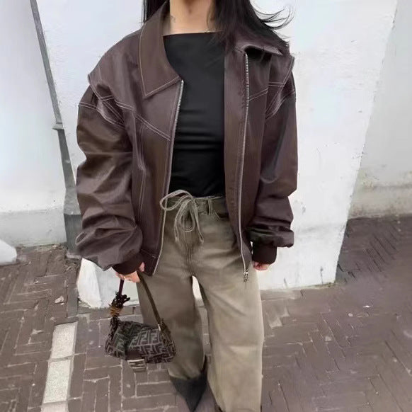Men's leather jacket in vintage style Lune London