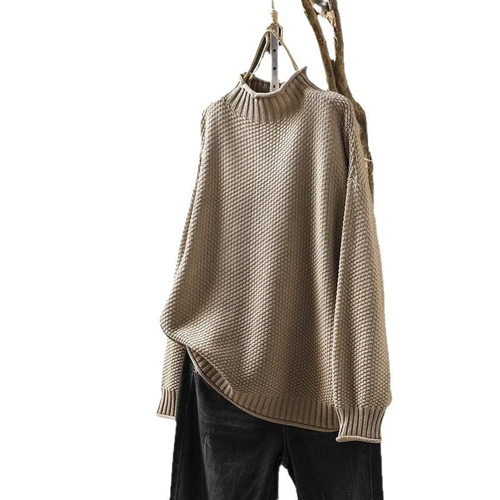 Pull en tricot décontracté pour femmes avec col montant Chic & Stil