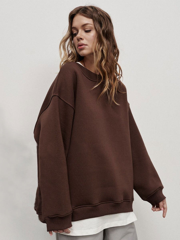 Women's Oversized Sweatshirt with Dropped Shoulder and Soft Fleece Fabric Chic und Stil