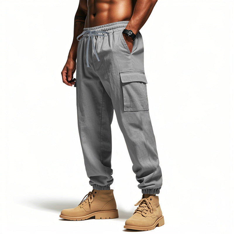 Men's cargo pants with elastic waistband and practical pockets Lune London