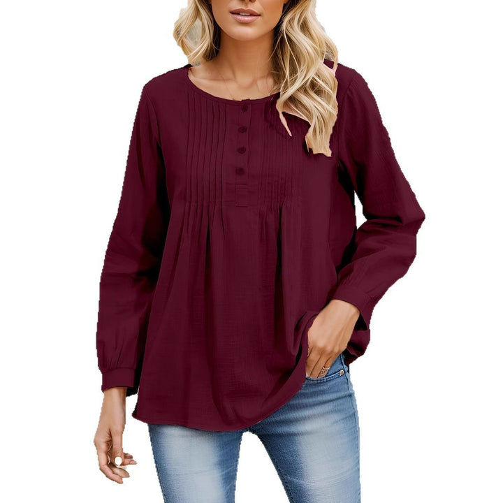 Women's blouse with pleats and button placket Lune London