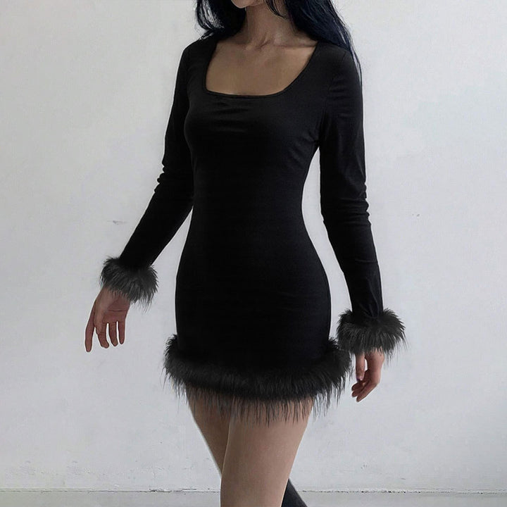 Robe mini femme avec des manches longues élégantes et des finitions plumetis Chic & Stil