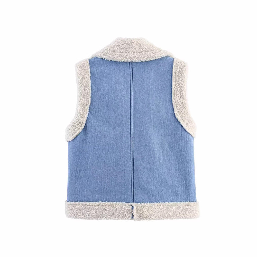 Women's denim jacket with vintage style and fleece lining Lune London
