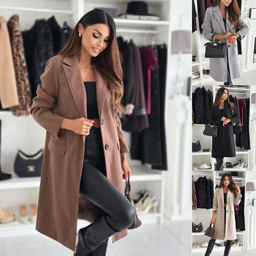 Ladies Elegant, chic Long coat with pockets Lune London