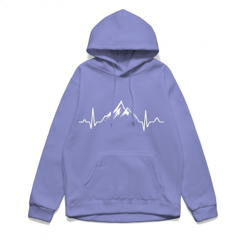 Women's hoodie with stylish mountain motif and high-quality cotton Chic & Stil