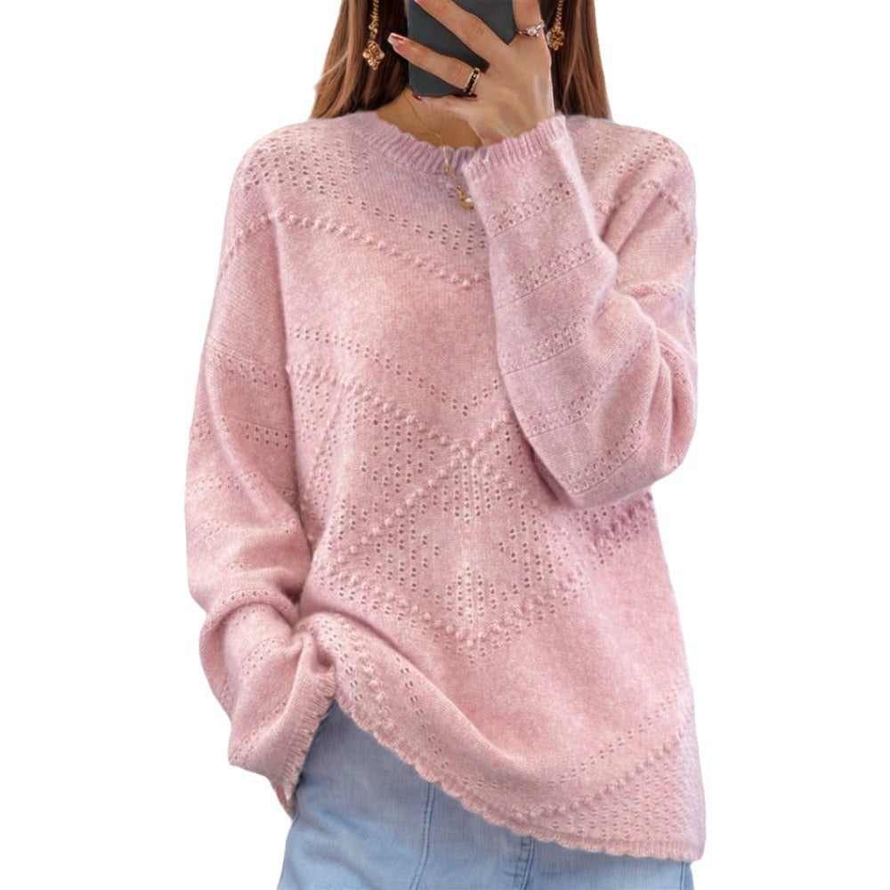Soft knit sweater for women with refined textured patterns and a relaxed fit Lune London